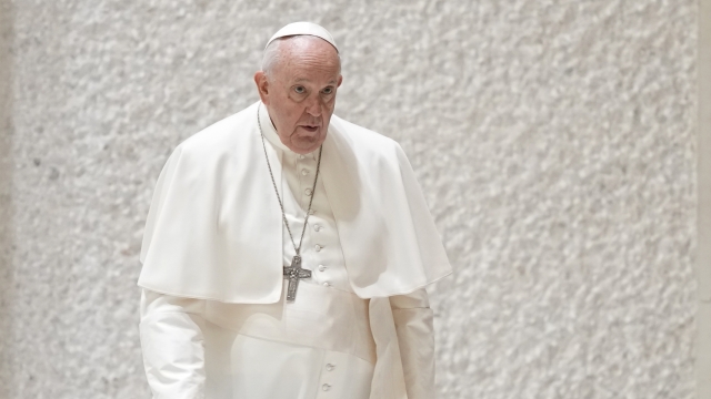 Pope Francis arrives for an audience with members of Roman Universities and Pontifical Institutions