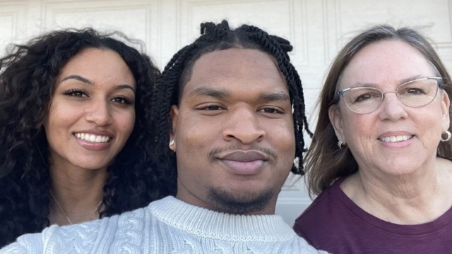 Jamal Hinton, center, and Wanda Dench, right.