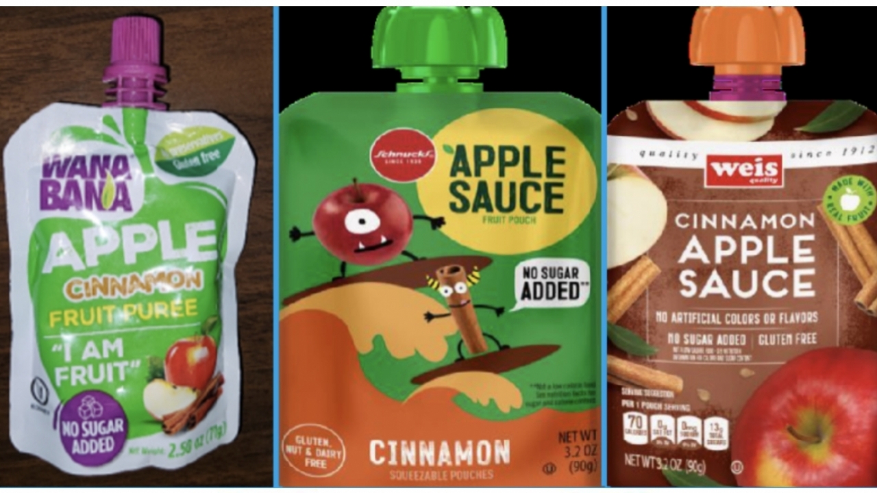 Three recalled applesauce products