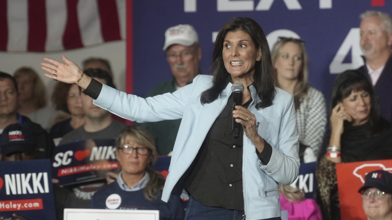 GOP presidential hopeful Nikki Haley speaks during a campaign event on Monday, Nov. 27, 2023 in South Carolina.